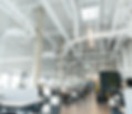 Modern office with exposed ceiling HVAC system